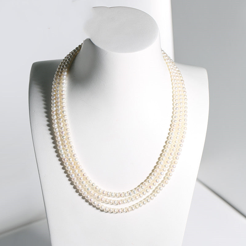 The Duchess Necklace - Three Layers Freshwater Pearls
