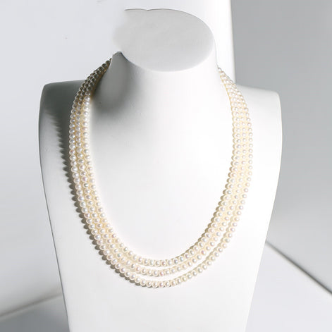 The Duchess Necklace - Three Layers Freshwater Pearls