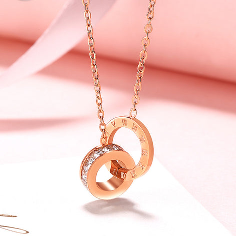 Double Ring Necklace (S925 Silver)