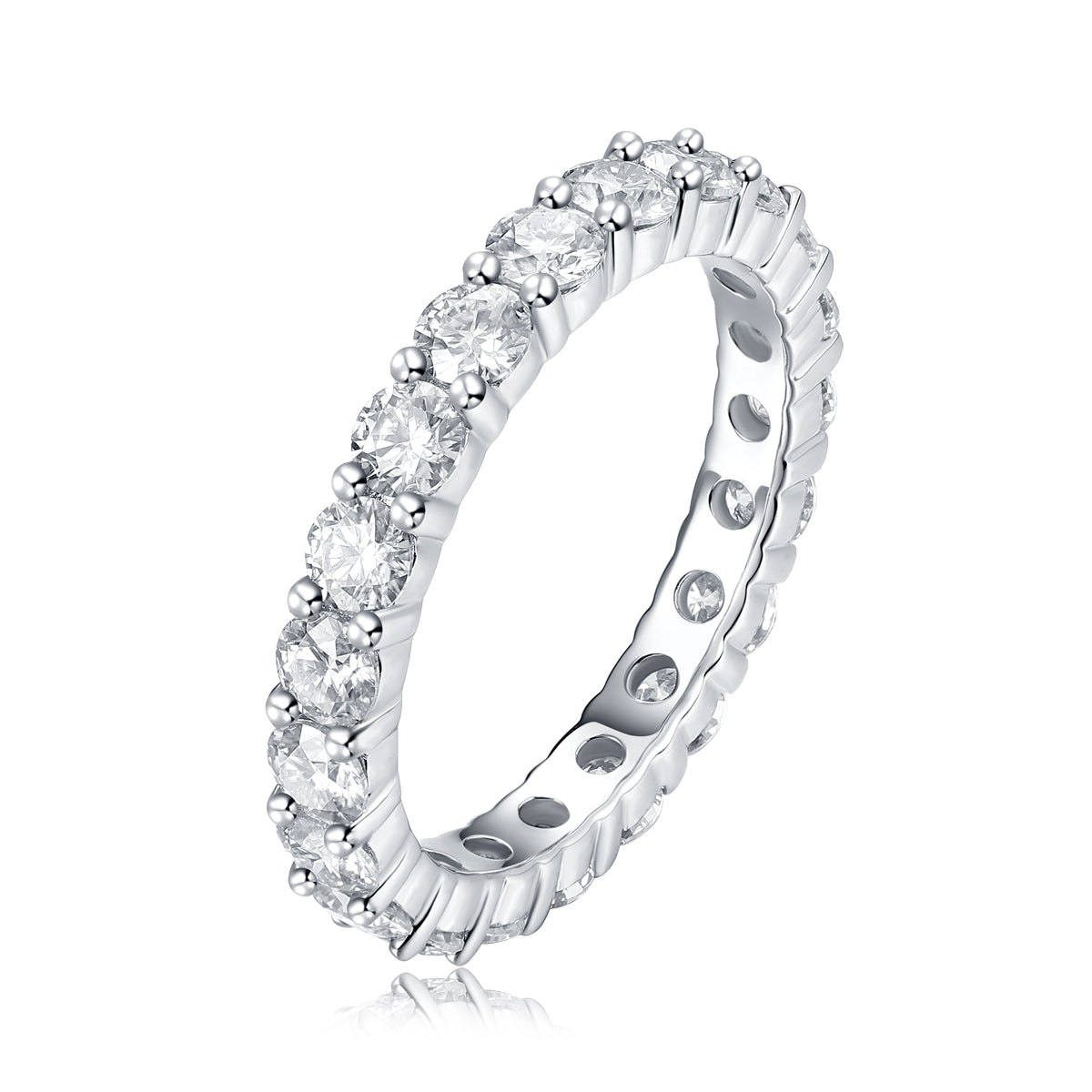 Lila Moissanite Wedding Band - S925 Silver