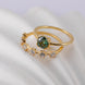 Mabel Ring - 925 Sterling Silver 1carat Moissanite Green Center Stone