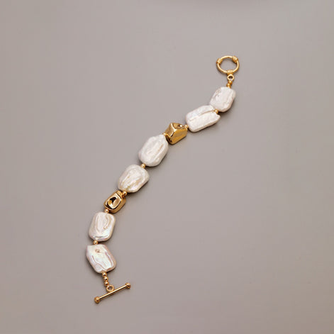 Amara Set - Baroque Pearl and 925 Silver with 18k gold plating