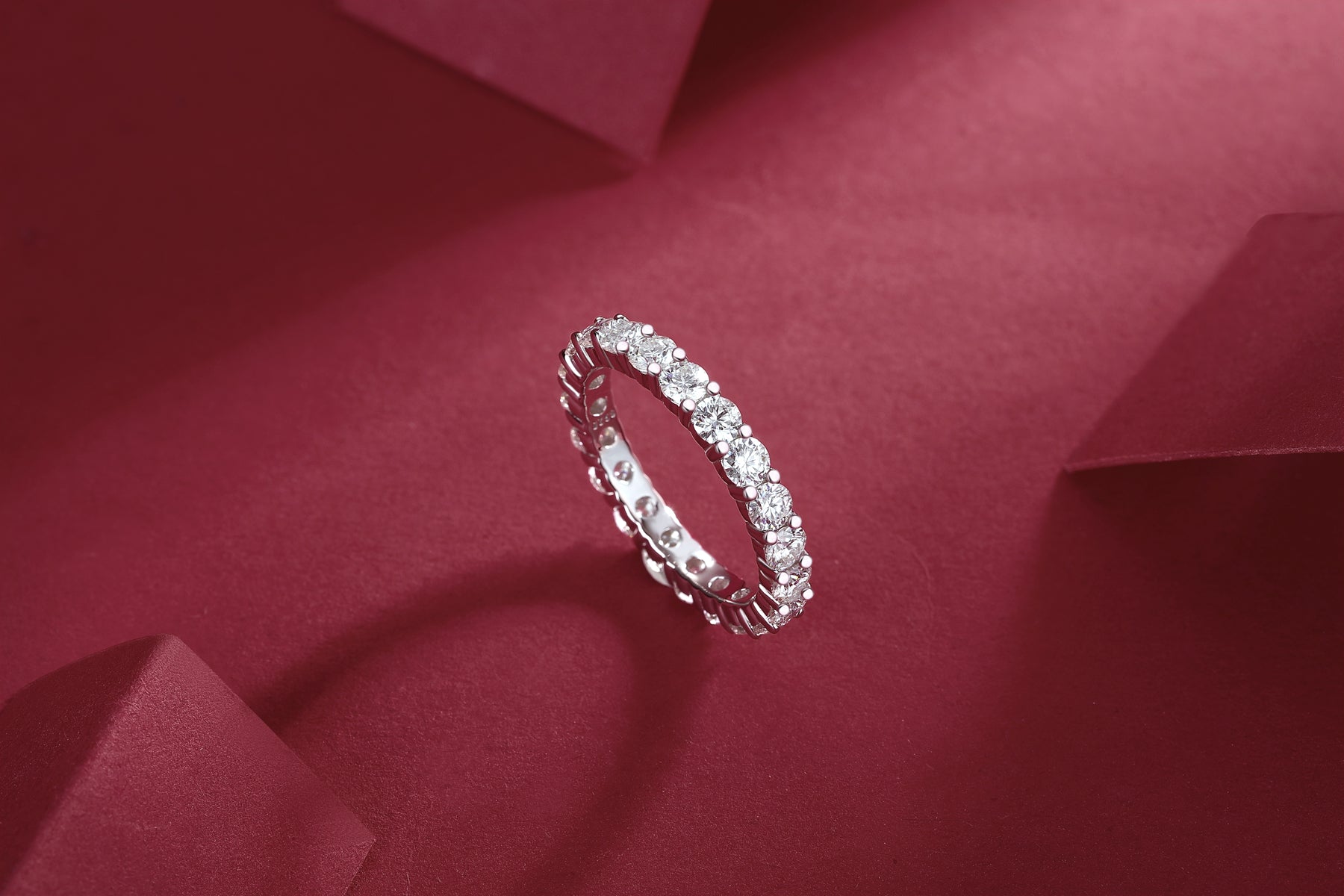 Lila Moissanite Wedding Band - S925 Silver