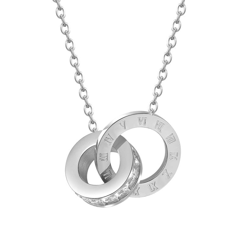 Double Ring Necklace (S925 Silver)