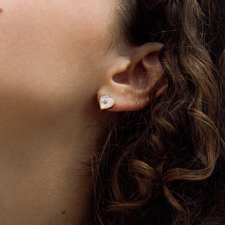 Henrietta Earrings - Mother-of-pearl and 18k  Gold plating details
