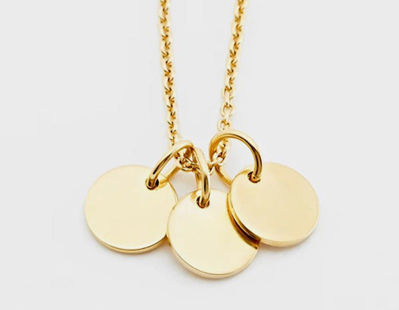 Eliana Necklace — round medallion engraved