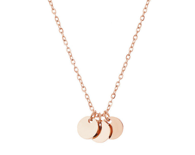 Eliana Necklace — round medallion engraved