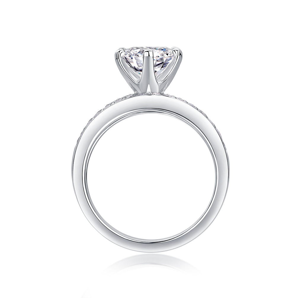 Three Rings Set - 2carat Moissanite central stone