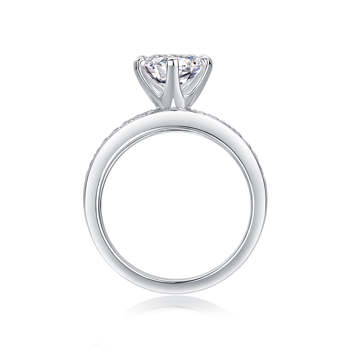 Three Rings Set - 2carat Moissanite central stone