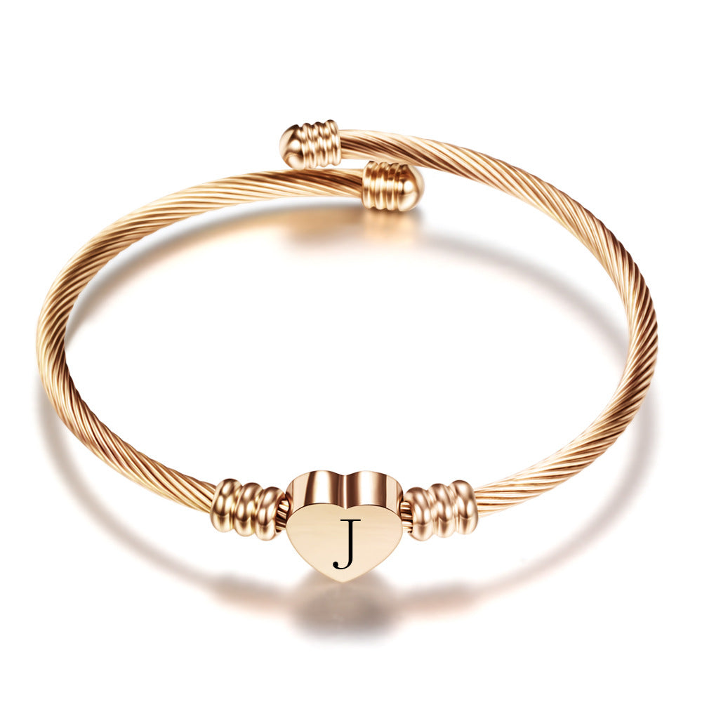 Alice Bracelet — Custom engraved letter