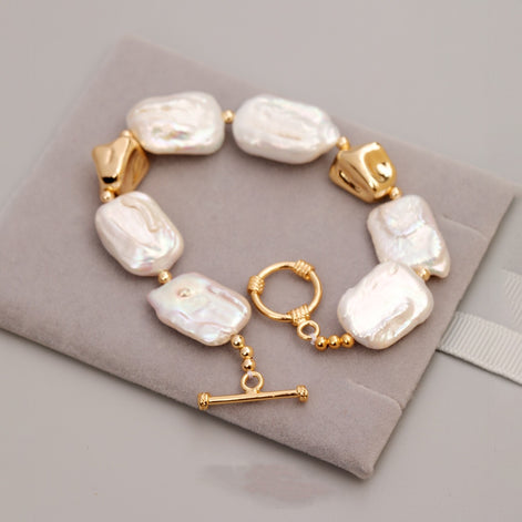 Amara Set - Baroque Pearl and 925 Silver with 18k gold plating