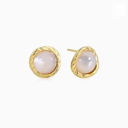 Greta Earrings - Mother-of-Pearl and 925 Silver 18k gold plating