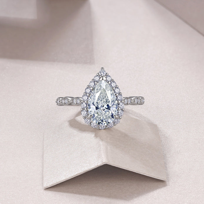 Diana Pear-Shaped Engagement Ring: Moissanite & S925 Band