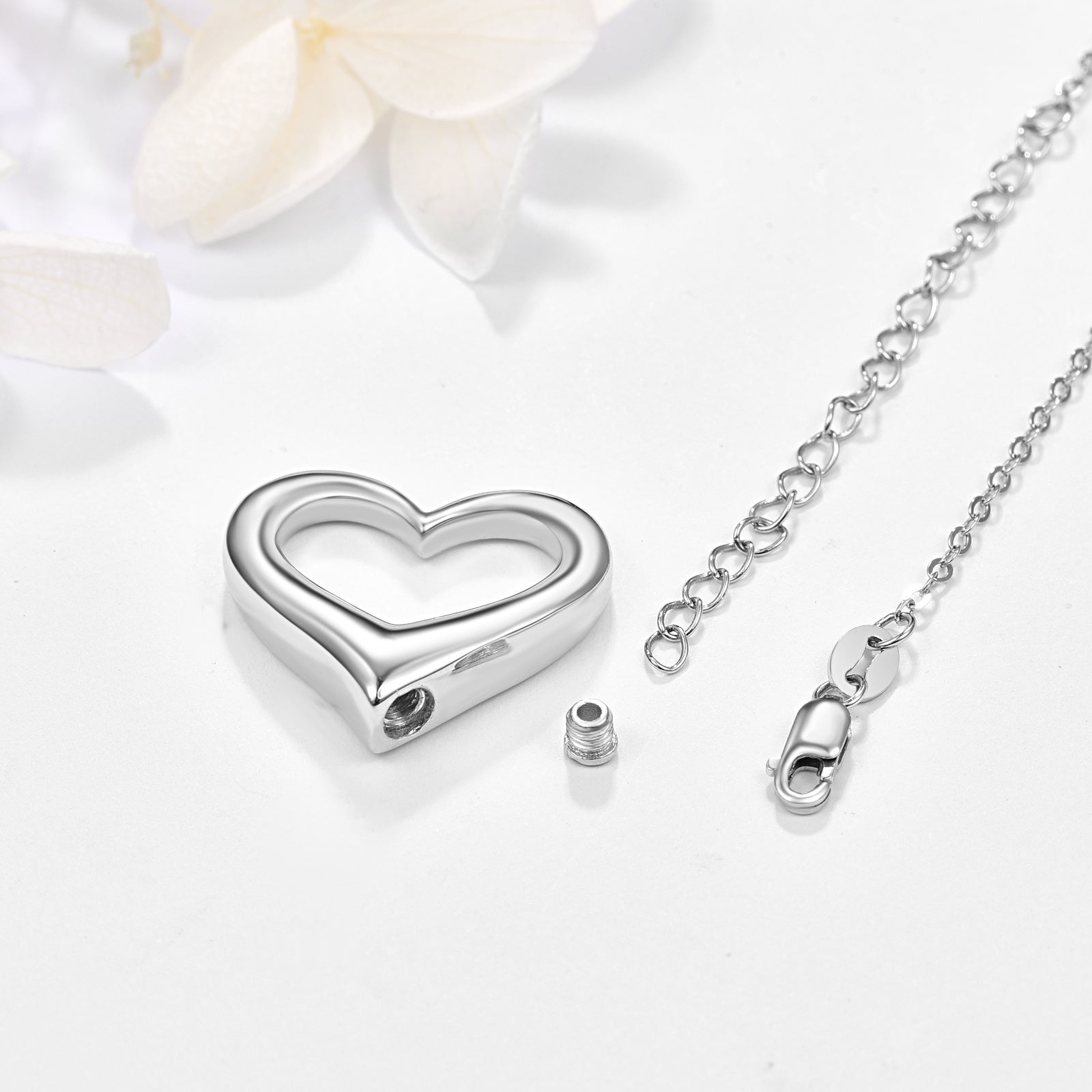 Love Heart Necklace Urn (925 Silver)