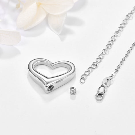 Love Heart Necklace Urn (925 Silver)