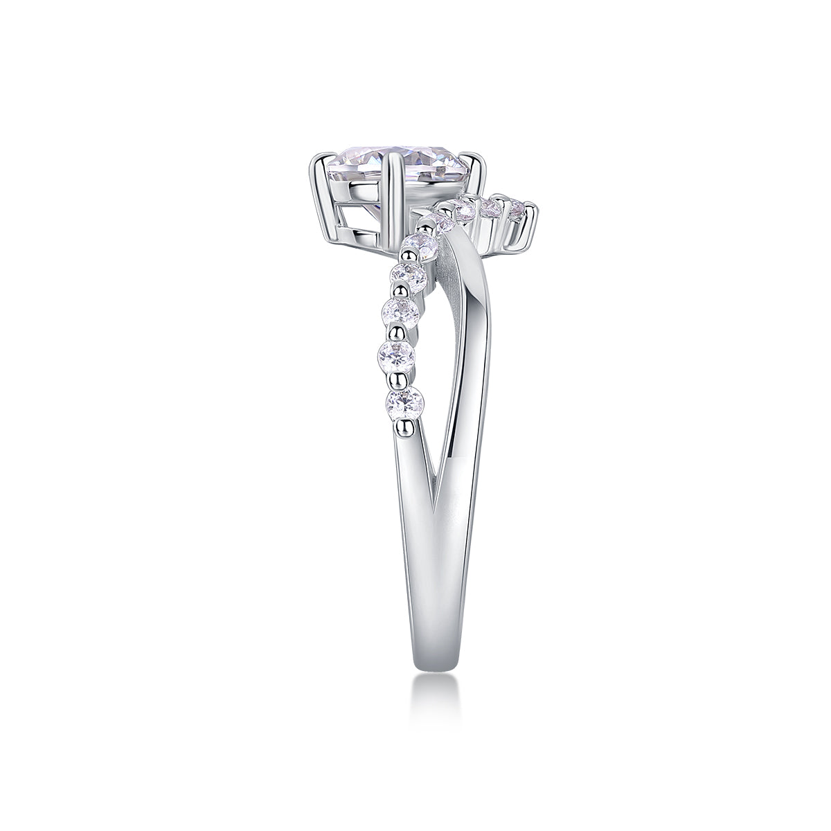 The Crown Ring  - Engagemet Ring with Moissanite Stones