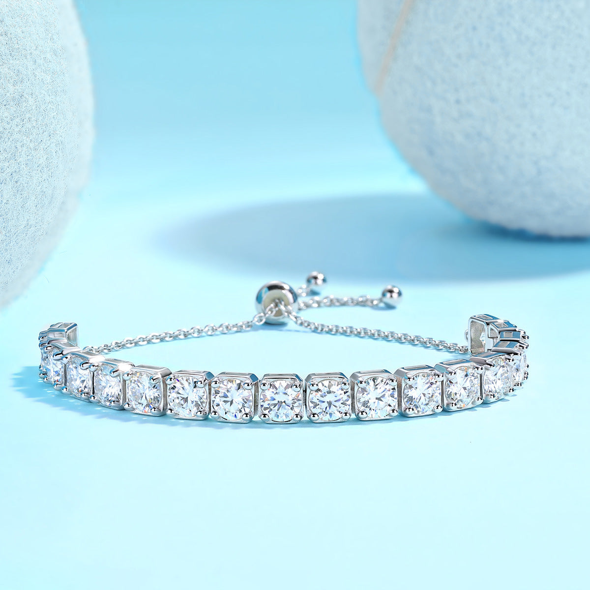 Annalise Tennis Bracelet - 925 Sterling Silver with Moissanite D color Stones