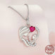 Thea Necklace - 925 Sterling Silver with Mother And Daughter Heart Shape Pendant