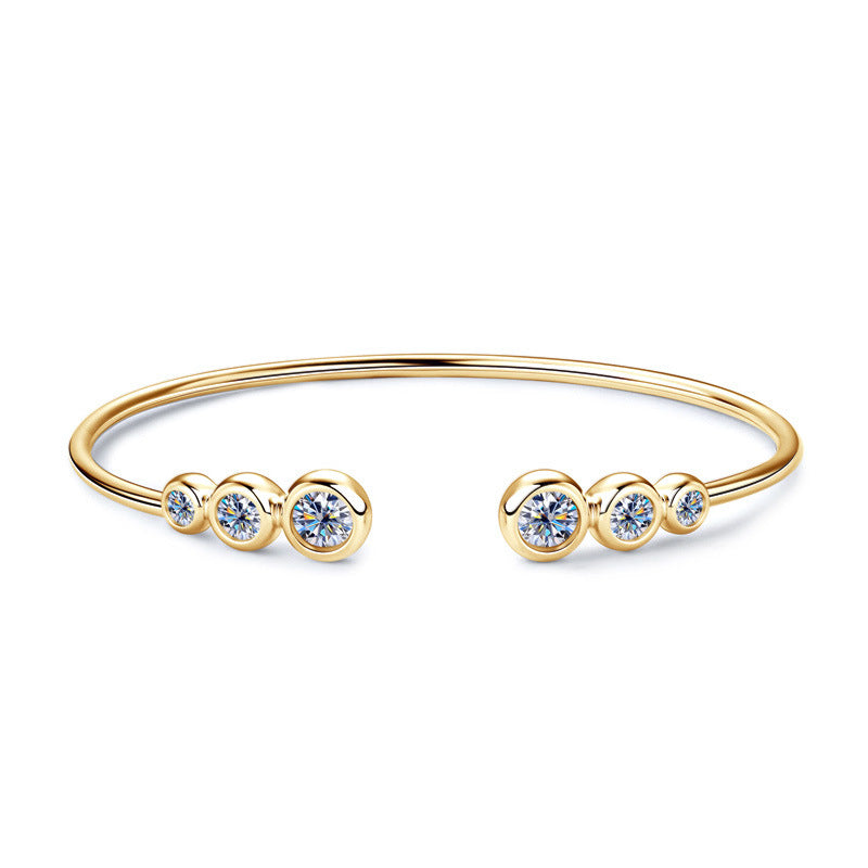 Jen Bracelet - 925 Sterling Silver with Moissanite stones