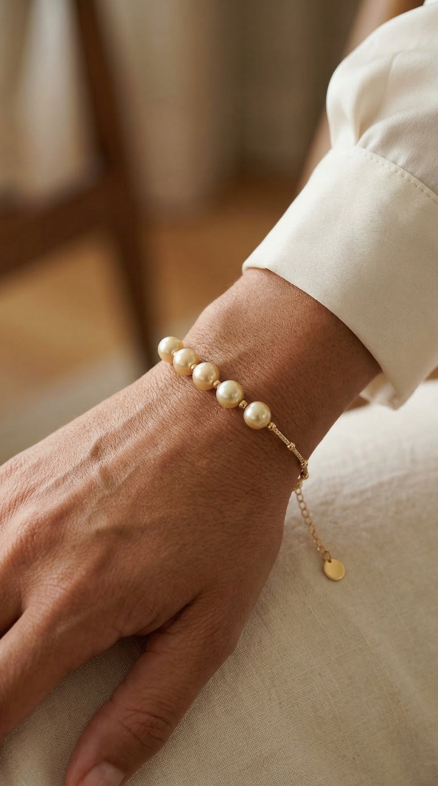 Katherine Bracelet - Seawater pearls and 18k Real Gold